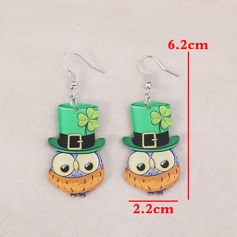 Owl Acrylic Dangle Earrings